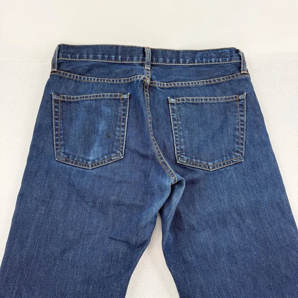 Bonobos Mens Straight Leg Jeans 30x32 White Oak Cone Denim Made in USA Dark Wash
